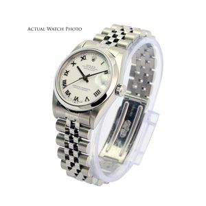 Rolex Accessories - Rolex Datejust 78240 White Roman Dial Smooth Bezel Rolex Accessories - Rolex Datejust 78240 White Roman Dial Smooth Bezel